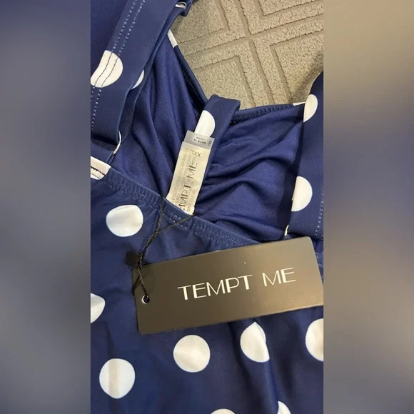 TemptMe One Piece Swimsuit Women Vintage Swimwear Tummy Control Slimming  XXL - Picture 9 of 13